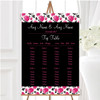 Beautiful Pink Black And White Floral Vintage Wedding Seating Table Plan