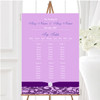 Cadbury Purple Vintage Floral Damask Diamante Wedding Seating Table Plan