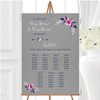 Rustic Vintage Watercolour Navy Blue & Silver Wedding Seating Table Plan