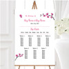 Pink Cherry Blossom Watercolour Personalised Wedding Seating Table Plan