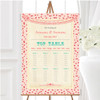 Pink Roses Shabby Chic Garland Personalised Wedding Seating Table Plan