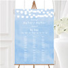 Powder Blue Lights Watercolour Personalised Wedding Seating Table Plan