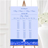 Cobalt Blue Vintage Floral Damask Diamante Wedding Seating Table Plan