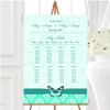 Mint Green Vintage Floral Damask Butterfly Wedding Seating Table Plan