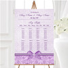 Pretty Floral Vintage Bow & Diamante Lilac Wedding Seating Table Plan