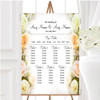 Peach Ivory Cream Rose Garden Personalised Wedding Seating Table Plan