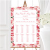 Soft Pastel Pink Gentle Roses Personalised Wedding Seating Table Plan