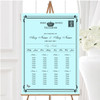 Vintage Telegram Elegant Aqua Personalised Wedding Seating Table Plan