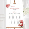 Watercolour Coral Magnolias Personalised Wedding Seating Table Plan