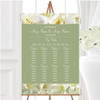 White And Green Calla Lily Personalised Wedding Seating Table Plan