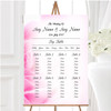 Pastel Pale Wet Pink Rose Personalised Wedding Seating Table Plan