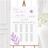 Watercolour Subtle Lilac Personalised Wedding Seating Table Plan
