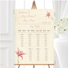 Coral Pink Lily Vintage Personalised Wedding Seating Table Plan