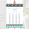 Damask And Aqua Stripes Personalised Wedding Seating Table Plan