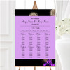 Disney Castle Fireworks Personalised Wedding Seating Table Plan