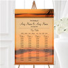 Palm Tree Sunset Abroad Personalised Wedding Seating Table Plan