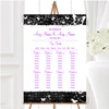 Black White Butterfly Personalised Wedding Seating Table Plan