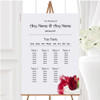 White Pearl Red Rose Personalised Wedding Seating Table Plan
