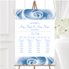 Baby Blue Pale Rose Personalised Wedding Seating Table Plan