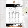 Black White Swirls Personalised Wedding Seating Table Plan Black White Swirls Personalised Wedding Seating Table Plan