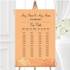 Peach Gold Pretty Personalised Wedding Seating Table Plan