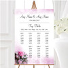 Pink Rose Bubbles Personalised Wedding Seating Table Plan