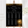 Black Champagne Personalised Wedding Seating Table Plan