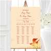 Red Orange Lily Personalised Wedding Seating Table Plan