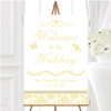 Pretty Pale Yellow Floral Diamante Personalised Any Wording Welcome Wedding Sign