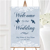 Vintage Lace Pale Blue Chic Personalised Any Wording Welcome To Our Wedding Sign