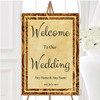 Vintage Brown Gold Postcard Style Personalised Any Wording Welcome Wedding Sign