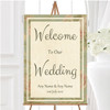 Vintage Sage Green Postcard Style Personalised Any Wording Welcome Wedding Sign