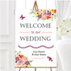 Floral Watercolour Bouquet Personalised Any Wording Welcome To Our Wedding Sign