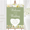 White And Green Calla Lily Personalised Any Wording Welcome To Our Wedding Sign