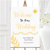 Watercolour Subtle Golden Yellow Personalised Any Wording Welcome Wedding Sign