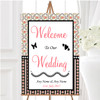 Black And Pink Shabby Chic Rose Tea Stripes Personalised Welcome Wedding Sign