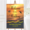 Beach At Sunset Romantic Abroad Personalised Any Wording Welcome Wedding Sign