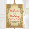 Typography Vintage Red Postcard Personalised Any Wording Welcome Wedding Sign