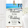 Tropical Beach Palm Tree Personalised Any Wording Welcome To Our Wedding Sign