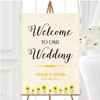 Vintage Sunflower Formal Personalised Any Wording Welcome To Our Wedding Sign