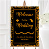Black Orange Swirl Deco Personalised Any Wording Welcome To Our Wedding Sign