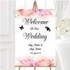 Gorgeous Pastel Pink Wet Roses Personalised Any Wording Welcome Wedding Sign