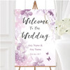 Pale Purple Watercolour Floral Personalised Any Wording Welcome Wedding Sign