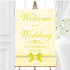 Pretty Floral Vintage Bow Diamante Yellow Personalised Welcome Wedding Sign
