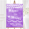 Purple and Lights Watercolour Personalised Any Wording Welcome Wedding Sign