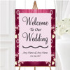 Purple Pink Heart And Flowers Personalised Any Wording Welcome Wedding Sign