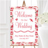 Soft Pastel Pink Gentle Roses Personalised Any Wording Welcome Wedding Sign