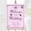 Vintage Telegram Elegant Pink Personalised Any Wording Welcome Wedding Sign