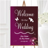 Purple Flower Stunning Personalised Any Wording Welcome To Our Wedding Sign