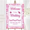 White Pink Swirl Deco Personalised Any Wording Welcome To Our Wedding Sign